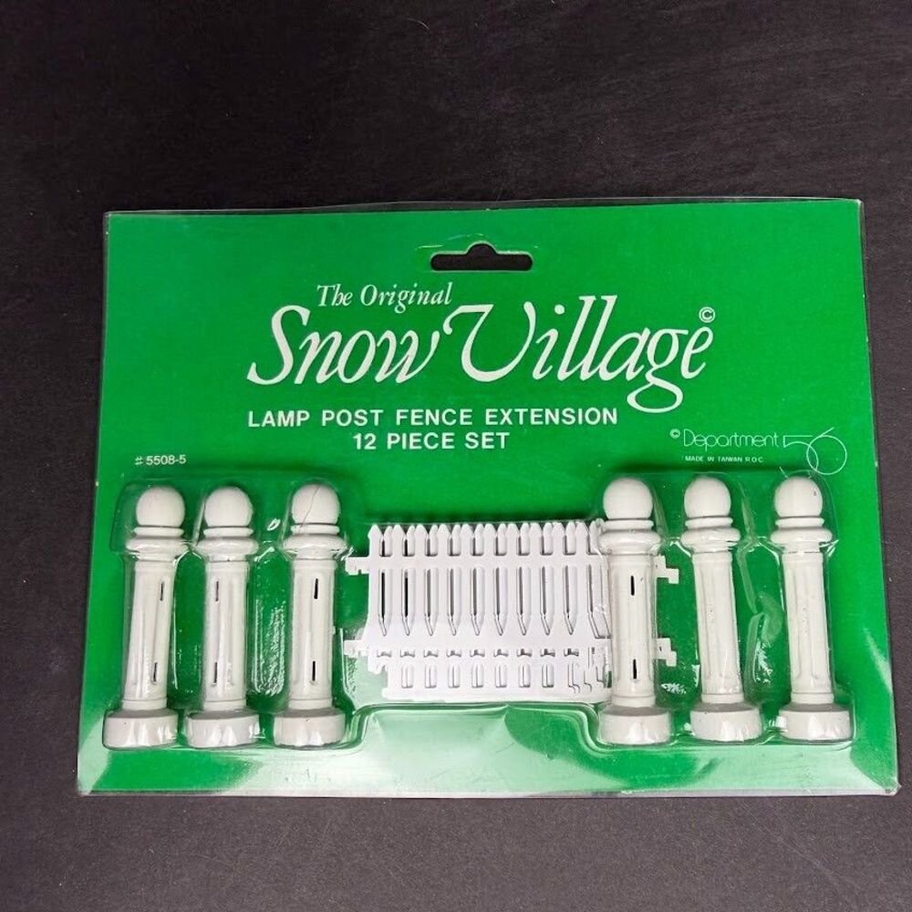 Department 56 Original Snow Village Lamp Post Fence Extension 12 Pieces 5508-5